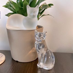 Glass cat decor